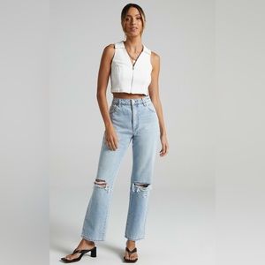 ROLLA’S Classic High Rise Straight in Sunbleached Worn